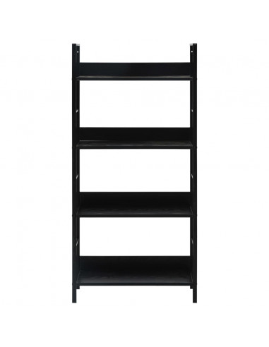 Scaffale Libri 4 Ripiani Nero 60x27,6x124,5cm Legno Multistrato