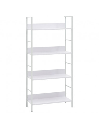 Scaffale Libri 4 Ripiani Bianco 60x27,6x124,5 Legno Multistrato