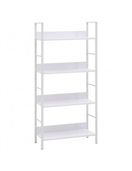Scaffale Libri 4 Ripiani Bianco 60x27,6x124,5 Legno Multistrato