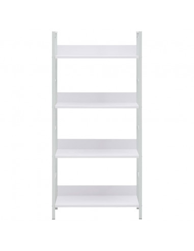 Scaffale Libri 4 Ripiani Bianco 60x27,6x124,5 Legno Multistrato