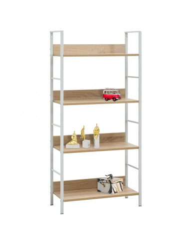 Scaffale Libri 4 Ripiani Rovere 60x27,6x124,5 Legno Multistrato
