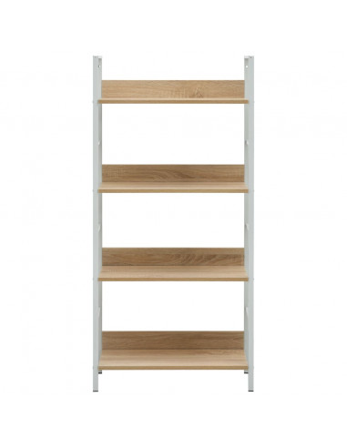 Scaffale Libri 4 Ripiani Rovere 60x27,6x124,5 Legno Multistrato