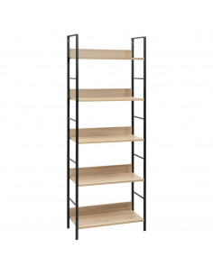 Scaffale Libri 5 Ripiani Rovere 60x27,6x158,5 Legno Multistrato 2