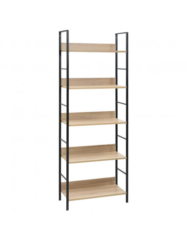 Scaffale Libri 5 Ripiani Rovere 60x27,6x158,5 Legno Multistrato