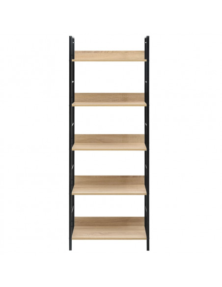 Scaffale Libri 5 Ripiani Rovere 60x27,6x158,5 Legno Multistrato
