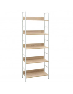 Scaffale Libri 5 Ripiani Rovere 60x27,6x158,5 Legno Multistrato 2