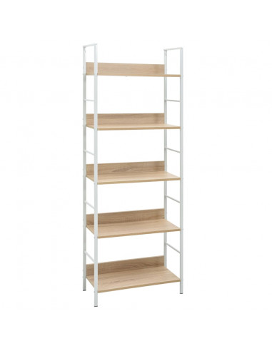 Scaffale Libri 5 Ripiani Rovere 60x27,6x158,5 Legno Multistrato