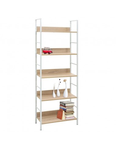 Scaffale Libri 5 Ripiani Rovere 60x27,6x158,5 Legno Multistrato