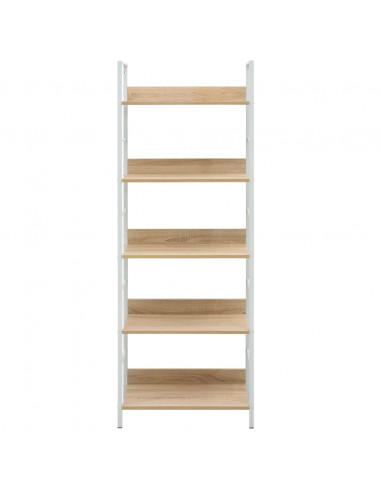 Scaffale Libri 5 Ripiani Rovere 60x27,6x158,5 Legno Multistrato