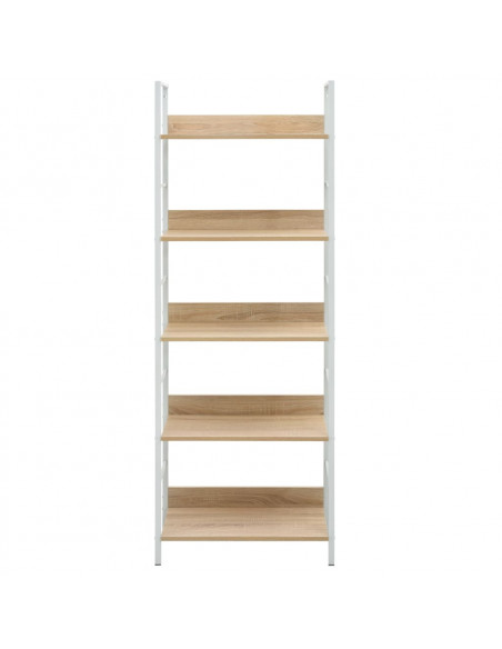 Scaffale Libri 5 Ripiani Rovere 60x27,6x158,5 Legno Multistrato