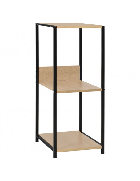 Libreria Piccola Dritta Nera Rovere 33,5x39,6x79,7 Multistrato