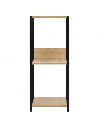 Libreria Piccola Dritta Nera Rovere 33,5x39,6x79,7 Multistrato