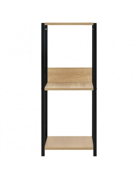 Libreria Piccola Dritta Nera Rovere 33,5x39,6x79,7 Multistrato