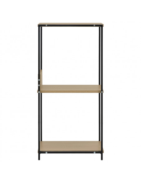 Libreria Piccola Dritta Nera Rovere 33,5x39,6x79,7 Multistrato