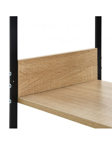 Libreria Piccola Dritta Nera Rovere 33,5x39,6x79,7 Multistrato