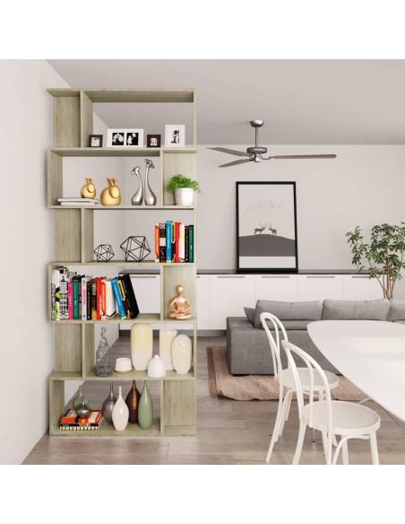 Libreria/Divisorio Rovere Sonoma 80x24x192 cm Legno Multistrato