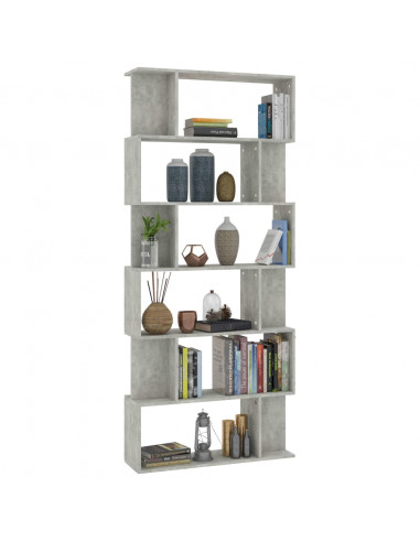 Libreria/Divisorio Grigio Cemento 80x24x192cm Legno Multistrato