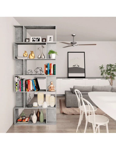 Libreria/Divisorio Grigio Cemento 80x24x192cm Legno Multistrato