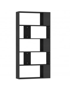 Libreria/Divisorio Nero 80x24x159 cm in Legno Multistrato 2