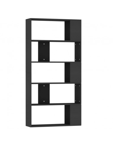 Libreria/Divisorio Nero 80x24x159 cm in Legno Multistrato