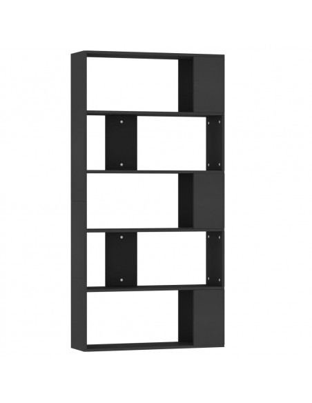 Libreria/Divisorio Nero 80x24x159 cm in Legno Multistrato