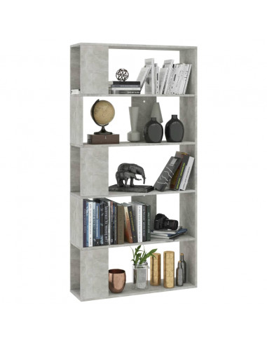 Libreria/Divisorio Grigio Cemento 80x24x159cm Legno Multistrato