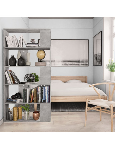 Libreria/Divisorio Grigio Cemento 80x24x159cm Legno Multistrato