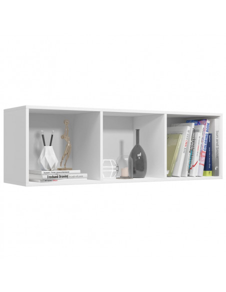 Libreria/Mobile TV Bianco 36x30x114 cm in Legno Multistrato