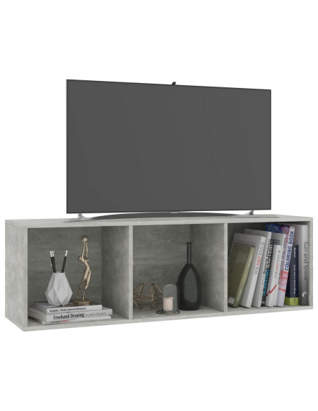 Libreria/Mobile TV Grigio Cemento 36x30x114cm Legno Multistrato