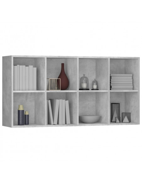 Libreria/Credenza Grigio Cemento 66x30x130 cm Legno Multistrato