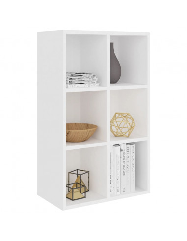 Libreria/Credenza Bianca 66x30x98 cm in Legno Multistrato