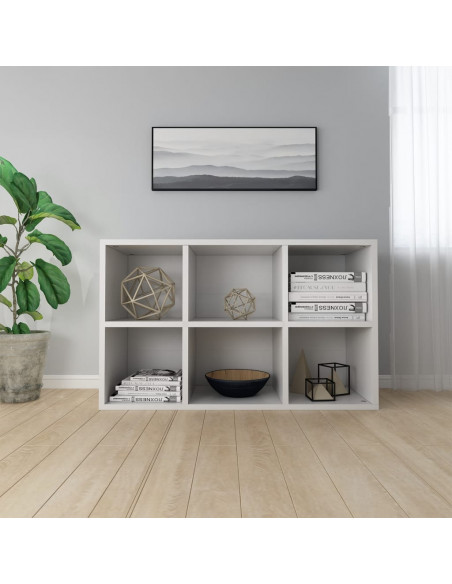 Libreria/Credenza Bianca 66x30x98 cm in Legno Multistrato