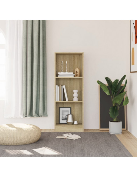 Libreria 3 Ripiani Rovere Sonoma 40x24x108 cm Legno Multistrato