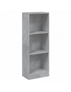 Libreria a 3 Ripiani Cemento 40x24x108 cm in Legno Multistrato 2