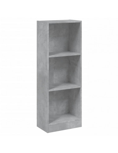 Libreria a 3 Ripiani Cemento 40x24x108 cm in Legno Multistrato