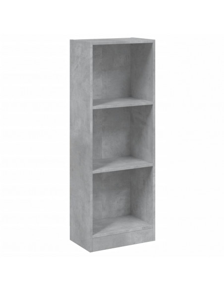 Libreria a 3 Ripiani Cemento 40x24x108 cm in Legno Multistrato