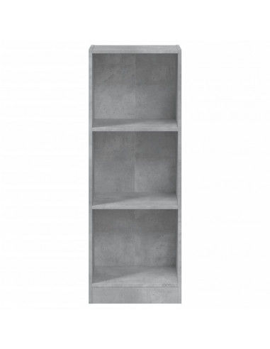 Libreria a 3 Ripiani Cemento 40x24x108 cm in Legno Multistrato