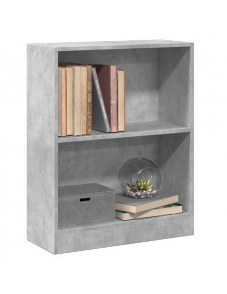 Libreria Grigio Cemento 60x24x76 cm in Legno Multistrato