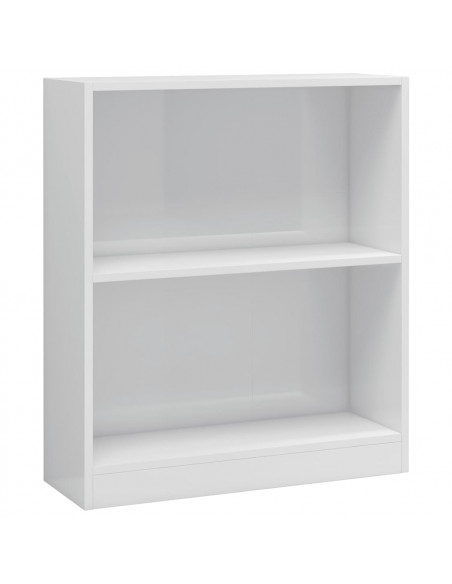 Libreria Bianco Lucido 60x24x76 cm in Legno Multistrato
