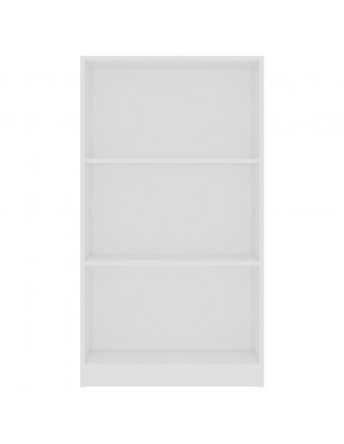 Libreria a 3 Ripiani Bianca 60x24x109 cm in Legno Multistrato