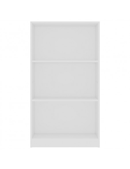 Libreria a 3 Ripiani Bianca 60x24x109 cm in Legno Multistrato
