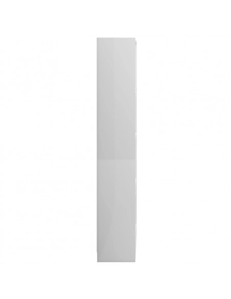 Libreria 4 Ripiani Bianco Lucido 80x24x142 cm Legno Multistrato