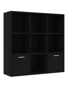 Libreria Nera 98x30x98 cm in Legno Multistrato 2