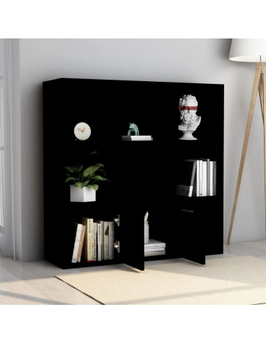 Libreria Nera 98x30x98 cm in Legno Multistrato