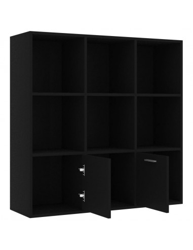 Libreria Nera 98x30x98 cm in Legno Multistrato