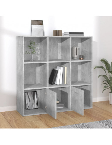 Libreria Grigio Cemento 98x30x98 cm in Legno Multistrato