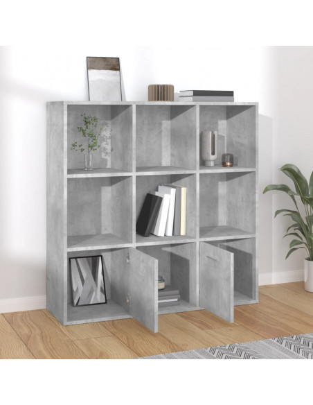 Libreria Grigio Cemento 98x30x98 cm in Legno Multistrato