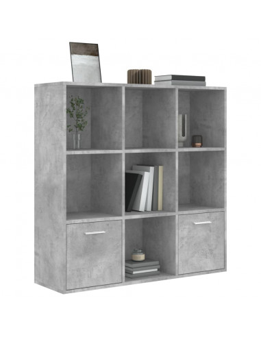 Libreria Grigio Cemento 98x30x98 cm in Legno Multistrato