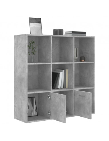 Libreria Grigio Cemento 98x30x98 cm in Legno Multistrato