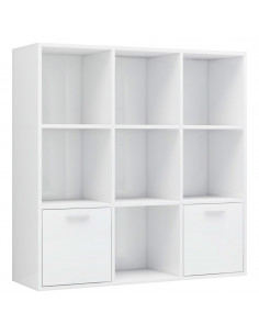 Libreria Bianco Lucido 98x30x98 cm in Legno Multistrato 2
